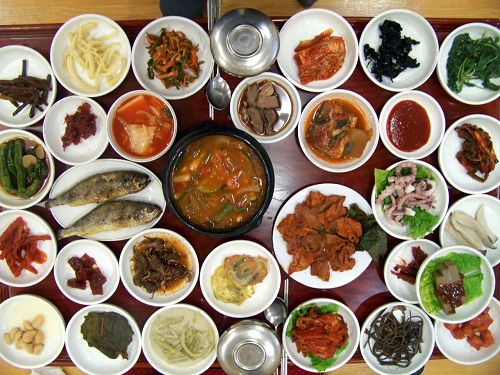 Traditional Korean BBQ food